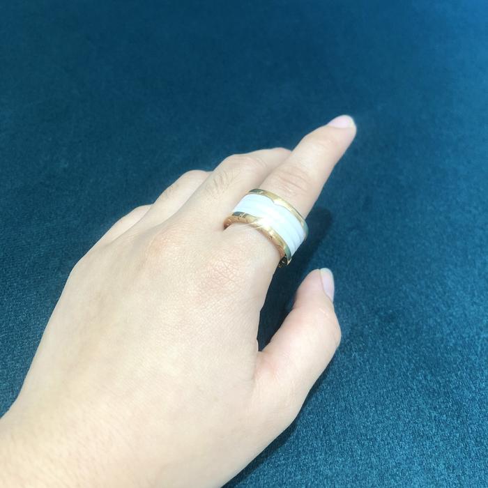 white zero ring 18k Ceramic -Diamond Jewelry
