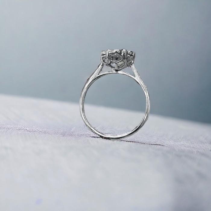 Fleur diamond ring 18k white gold-Diamond Jewelry
