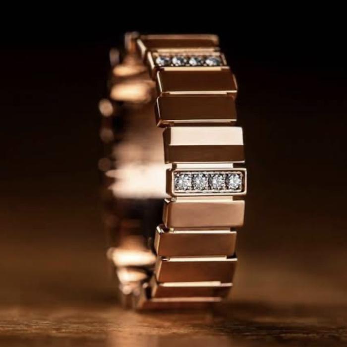 Savoir stripes bamboo diamond ring 18k dr/ cincin berlian dr -Diamond Jewelry
