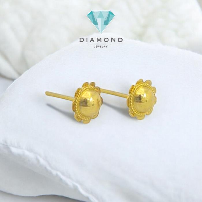 Anting Mas Tusuk Model Bunga Matahari 23K-Diamond Jewelry