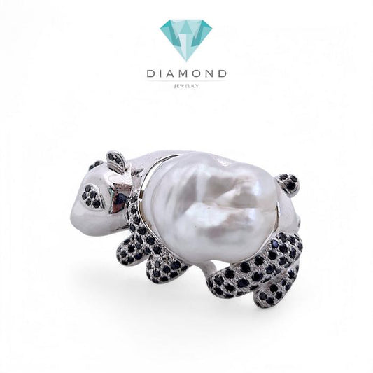 Panda Pearl Black Diamond 18K / Diamond Jewelry