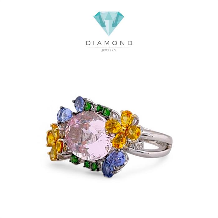 Magonite Ring mix gemstone 18K / Diamond Jewelry