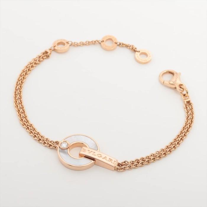 MOP Bracelet moon shape 18k rose gold bv-Diamond Jewelry