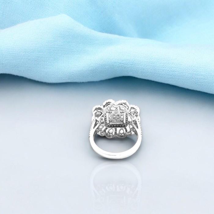 Cincin berlian bunga baguette rose bunga /diamond ring flower baguette 18k-- Diamond Jewelry