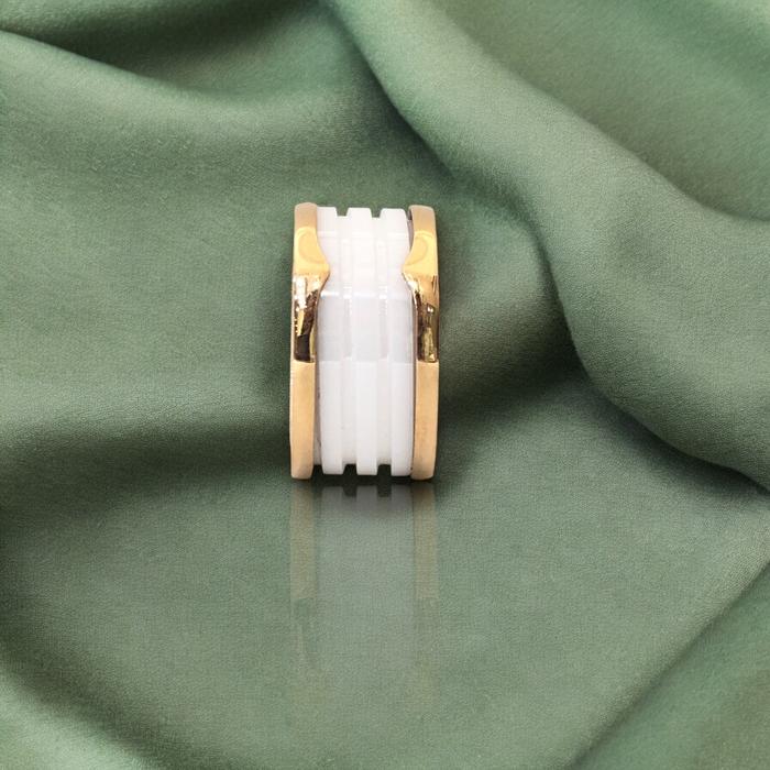 white zero ring 18k Ceramic -Diamond Jewelry