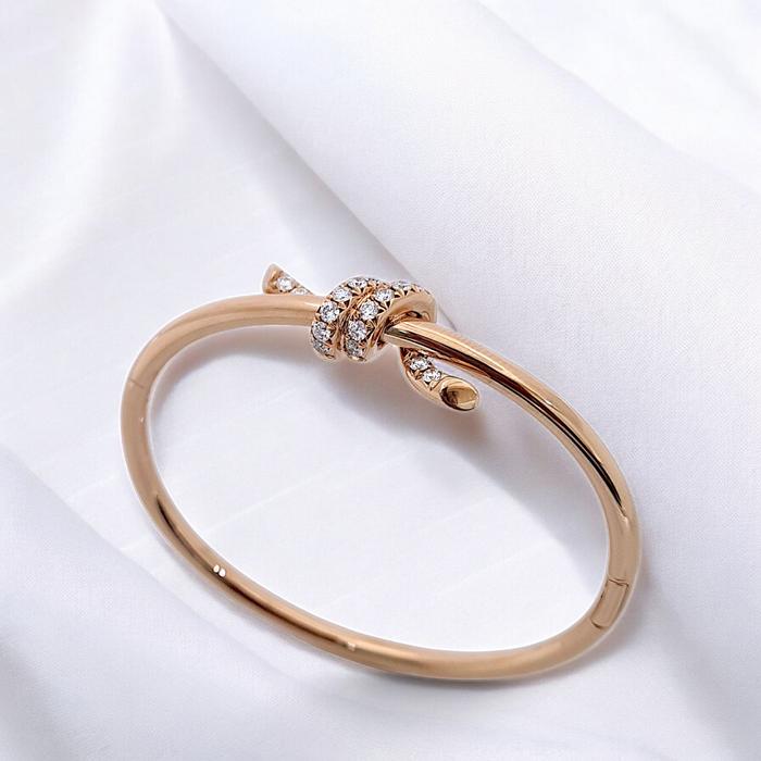 Knot Diamond Bangle 18K / Diamond Jewelry