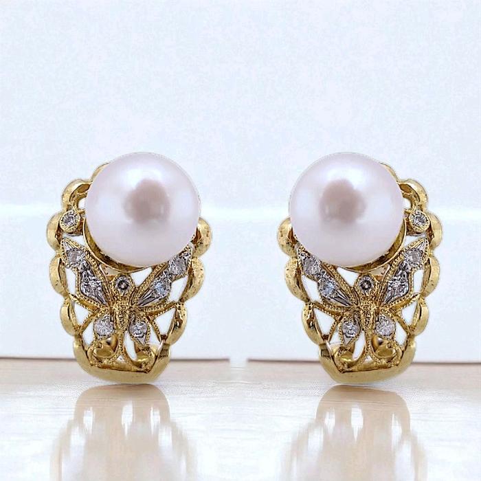 Butterfly Diamond Earring 18K / Diamond Jewelry 18ABGT522