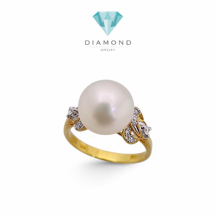 Pearl Diamond Ring 18K / Diamond Jewelry