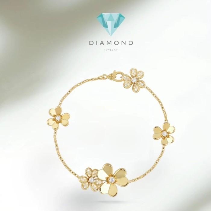 Frivole diamond flower vc 18k gold bracelet- Diamond Jewelry