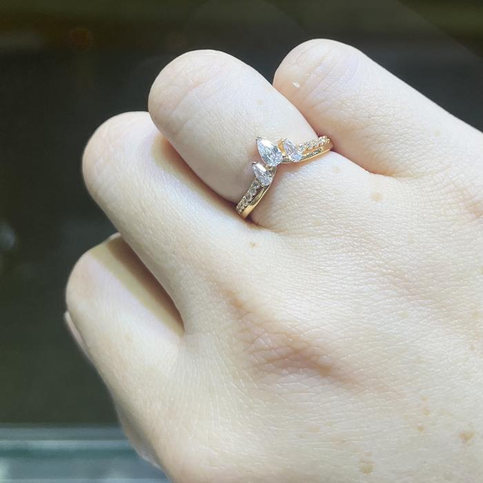 Ring Gold trimaquis crown/ Cincin mas 700-Diamond Jewelry