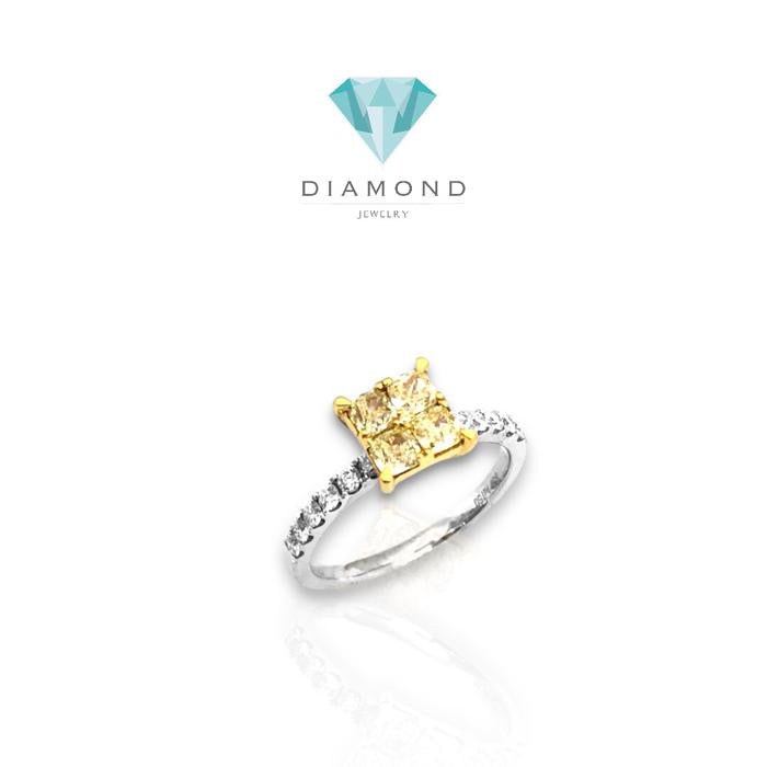 Cincin square yellow diamond ring/ cincin diamond square yellow diamond-Diamond Jewelry