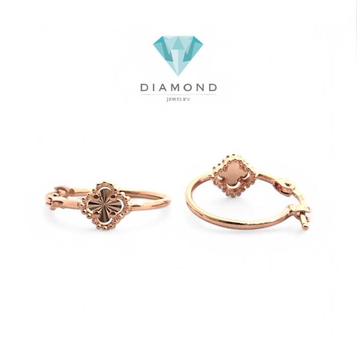 Anting Clover Gantung 750K Diamond Jewelry
