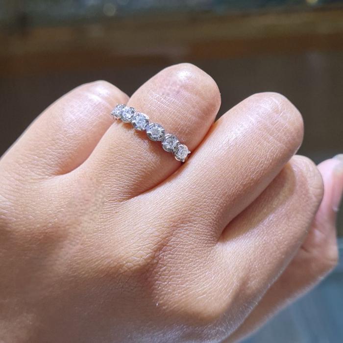 Listring Illusion tennis Diamond Ring 18K / Diamond Jewelry
