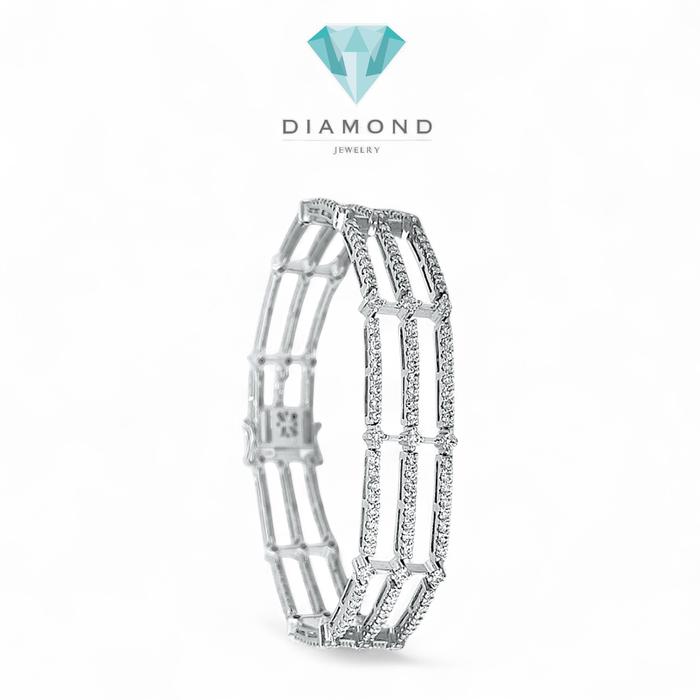 Diamond Bracelet tri listring tennis - Gelang Berlian - Diamond Jewelry - White 03030409