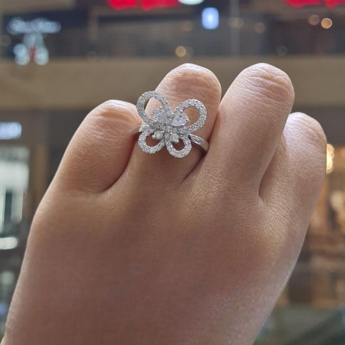Butterfly Diamond Ring - Cincin Berlian - Diamond Jewelry- 01010452
