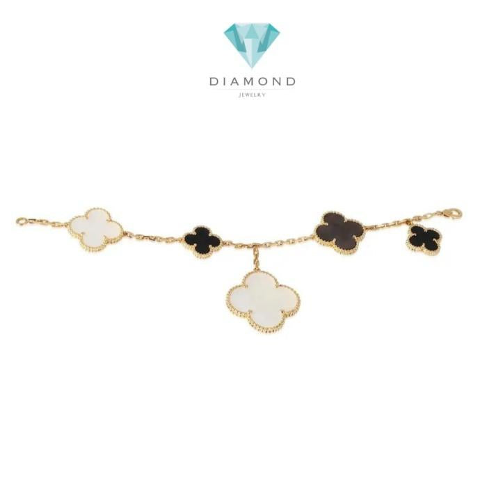 Magic Clover MOP Onyx mix bracelet Diamond Jewelry
