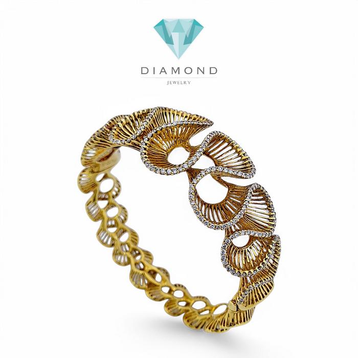 Diamond Bracelet Vintage spiral 18K / Diamond Jewelry
