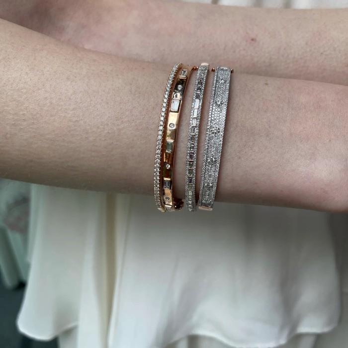 Diamond Bangle Tennis- Gelang Berlian - Diamond Jewelry - White 03070445