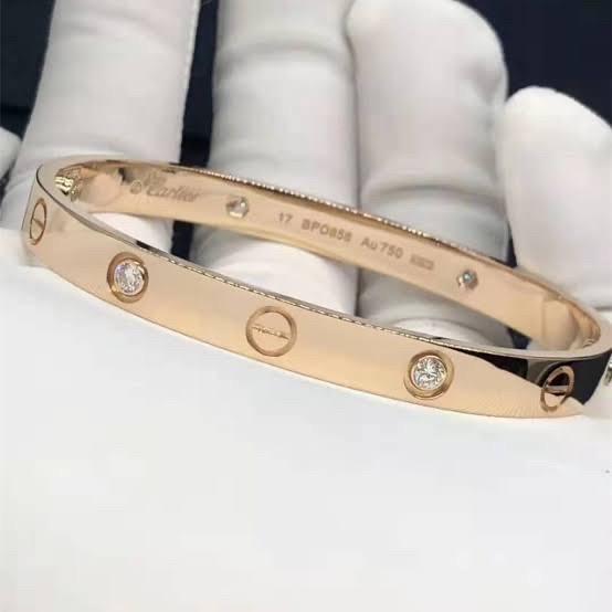 CRT love diamond bracelet hollow 18 krt Rose,yellow,white gold