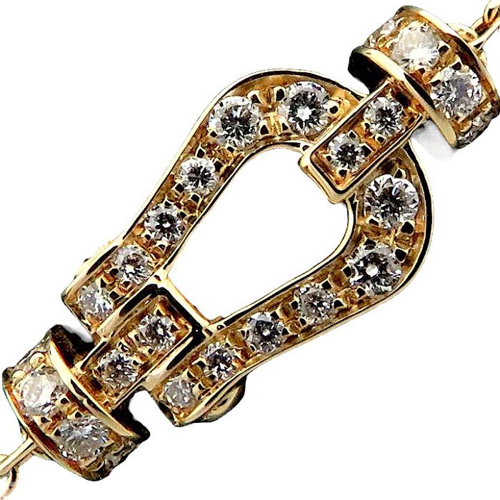 Horseshoe rose gold bracelet 18k pave diamond-Diamond Jewelry