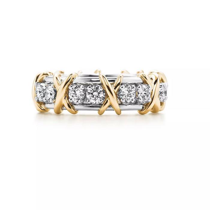 Vintage Diamond Ring cross x 18K Diamond Jewelry