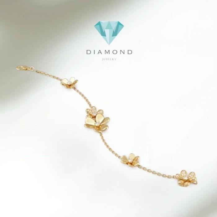 Frivole diamond flower vc 18k gold bracelet- Diamond Jewelry
