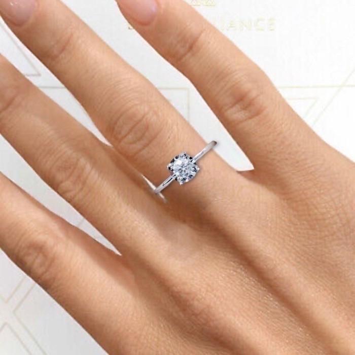 Solitaire diamond ring 18k /cincin berlian satu mata/cincin berlian solitaire/cincin emas putih berlian eropa white gold-Diamond Jewelry