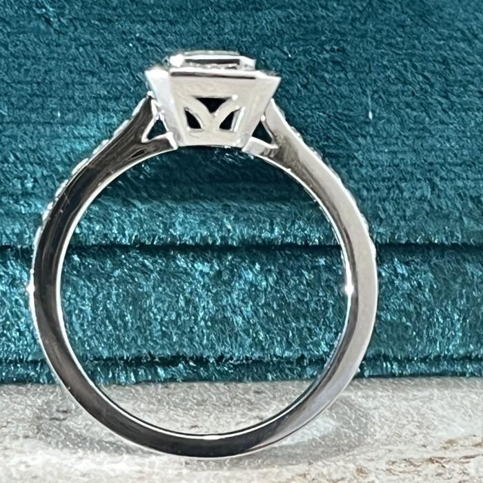 Emerald solitaire diamond ring halo 18k-Diamond Jewelry