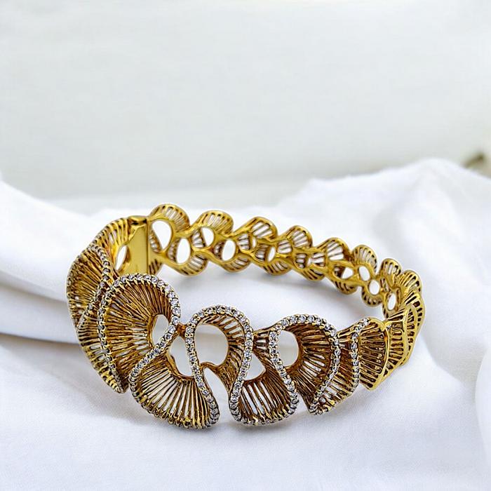 Diamond Bracelet Vintage spiral 18K / Diamond Jewelry
