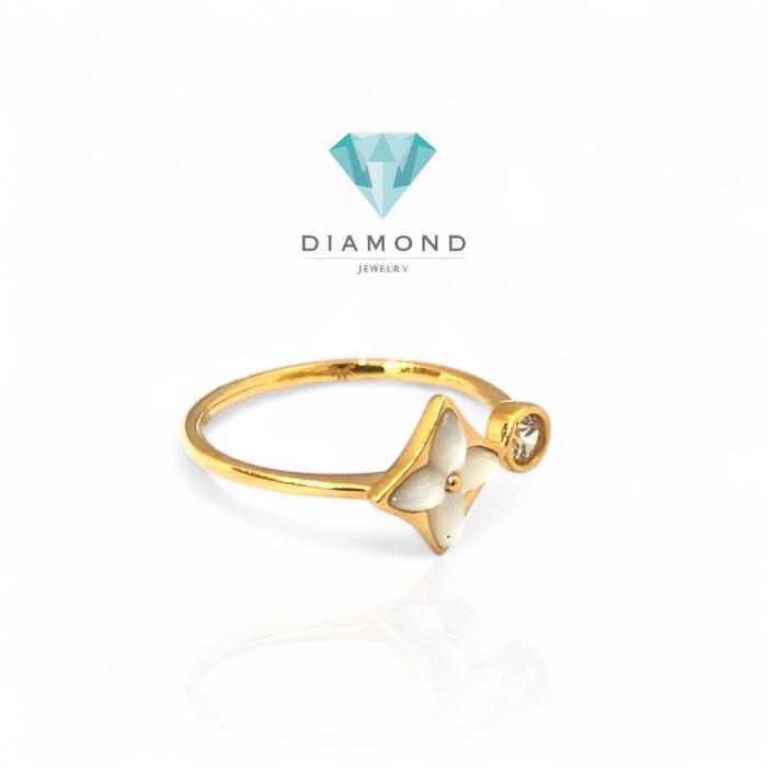 Cincin Emas 16K mutiara pearl Diamond Jewelry