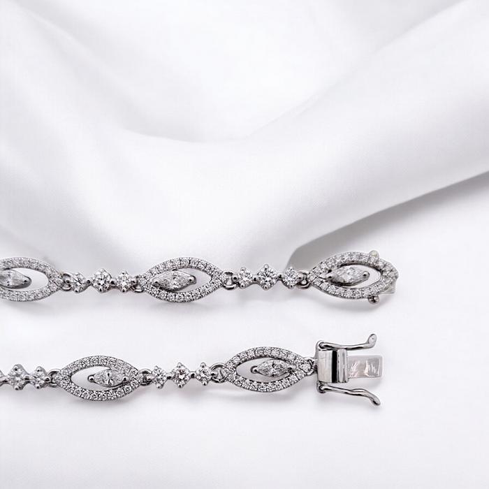 Diamond Bracelet Marquis tennis 18K / Diamond Jewelry
