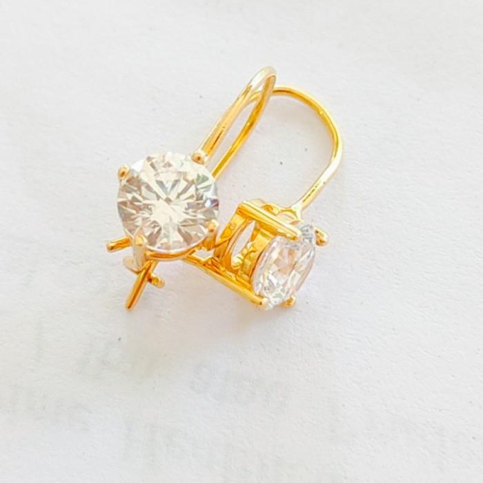 Anting emas 18K asli kristal tauge Diamond Jewelry