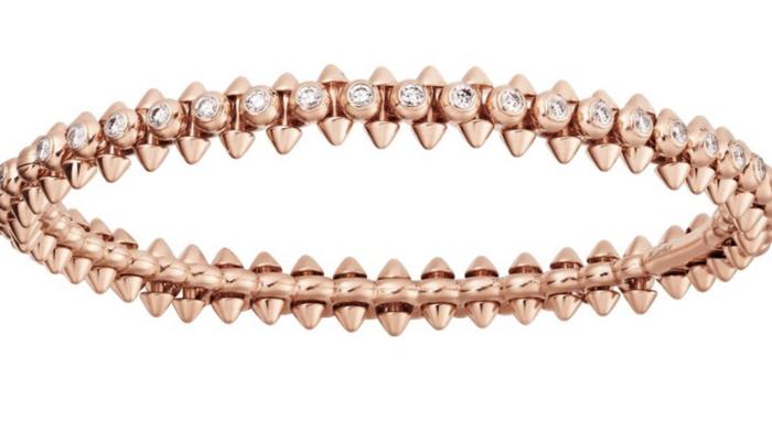 Clash Diamond/gold bangle with diamond 18K rose gold- Diamond Jewelry