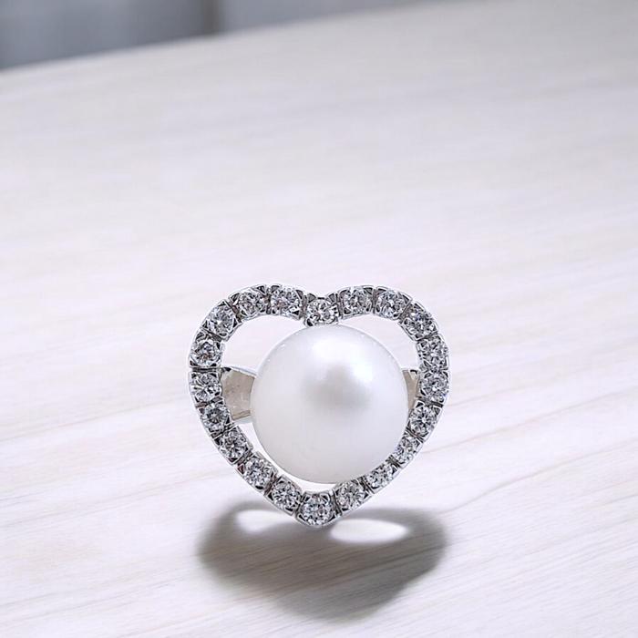 Love Diamond Pearl Ring 18K / Diamond Jewelry
