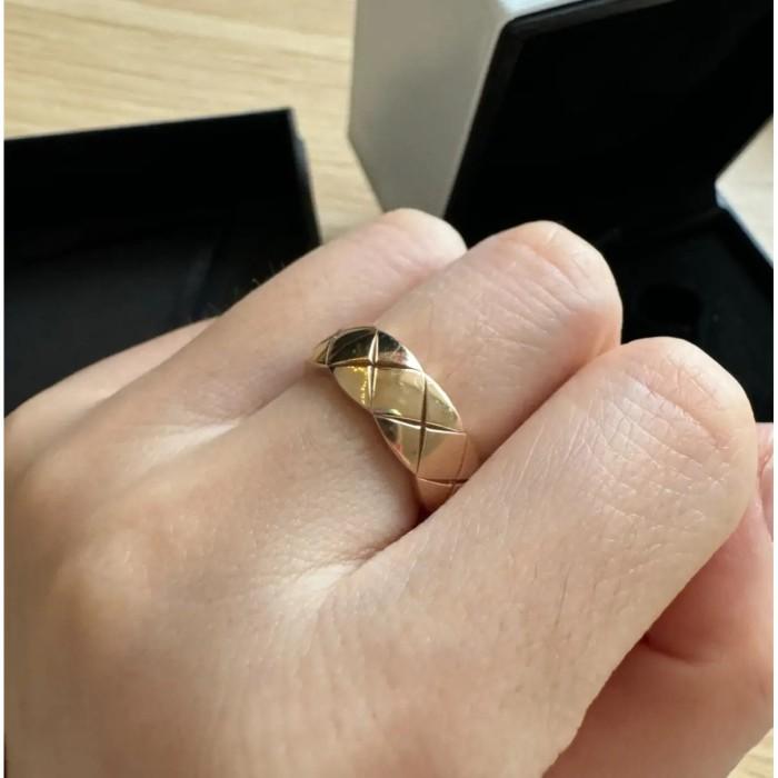 Coco rush quilt 18 K Rose Gold ring Diamond Jewelry-HT