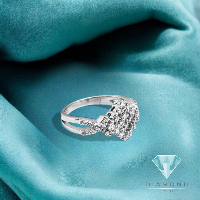 Cincin Berlian Square Wajik persegi 18K/ Diamond Round Square ring -diamond jewelry