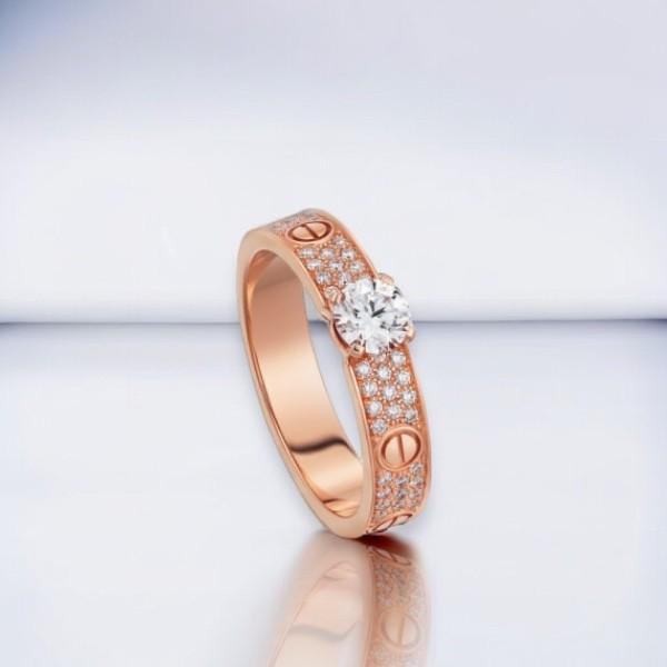 Solitaire love diamond ring 18k crt-Diamond Jewelry