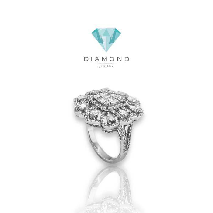 Cincin berlian bunga baguette rose bunga /diamond ring flower baguette 18k-- Diamond Jewelry