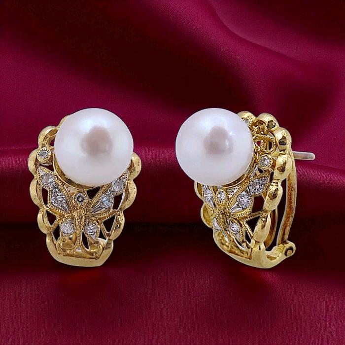 Butterfly Diamond Earring 18K / Diamond Jewelry 18ABGT522