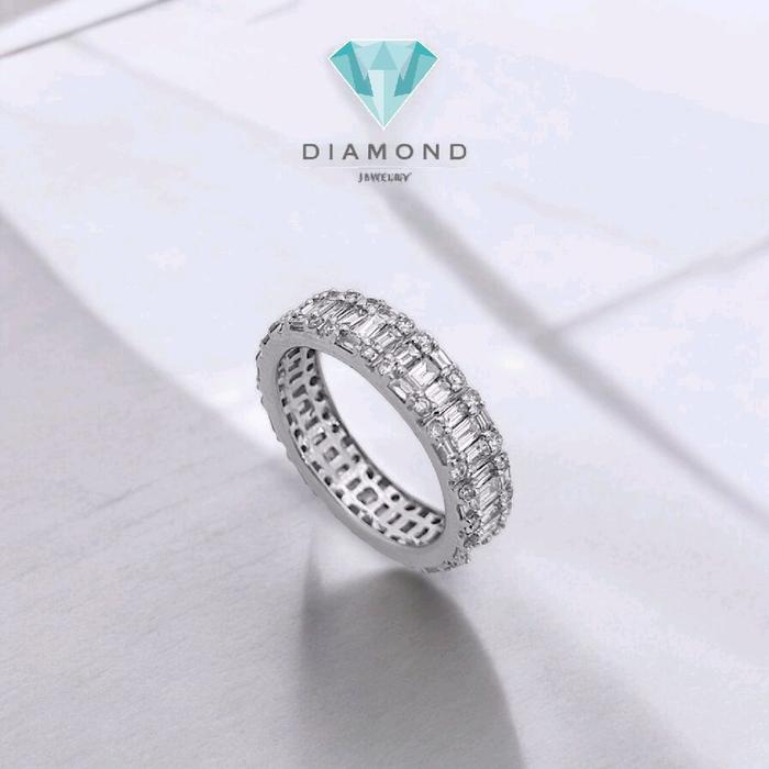 Cincin Listring Baguette Full Diamond 18K-Diamond Jewelry