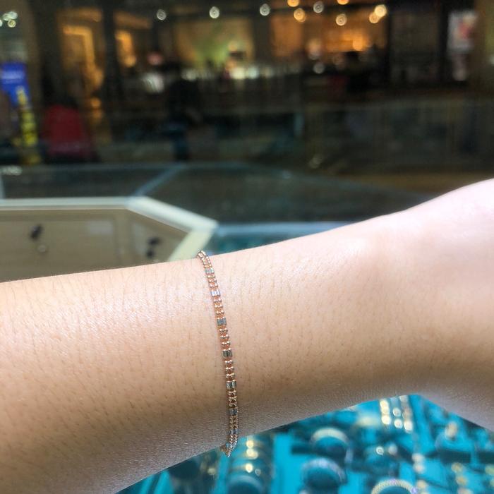 Gelang emas Jalur white rose gold 17k-Diamond Jewelry