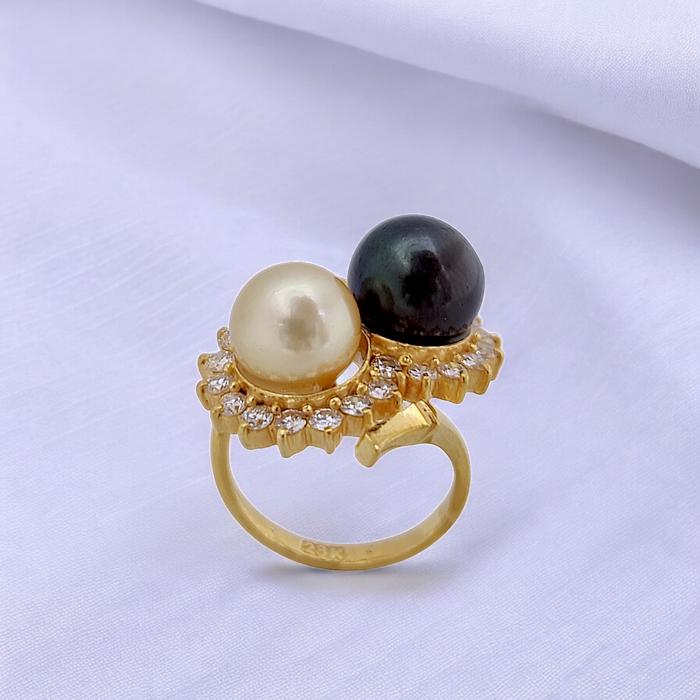 Pearl Double duo Color Diamond 18K / Diamond Jewelry