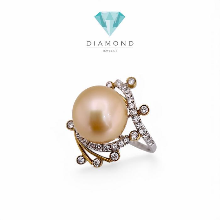Pearl Diamond Ring 18K / Diamond Jewelry