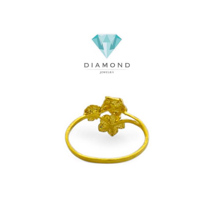 Cincin Mas Model Bunga 24K-Diamond Jewelry