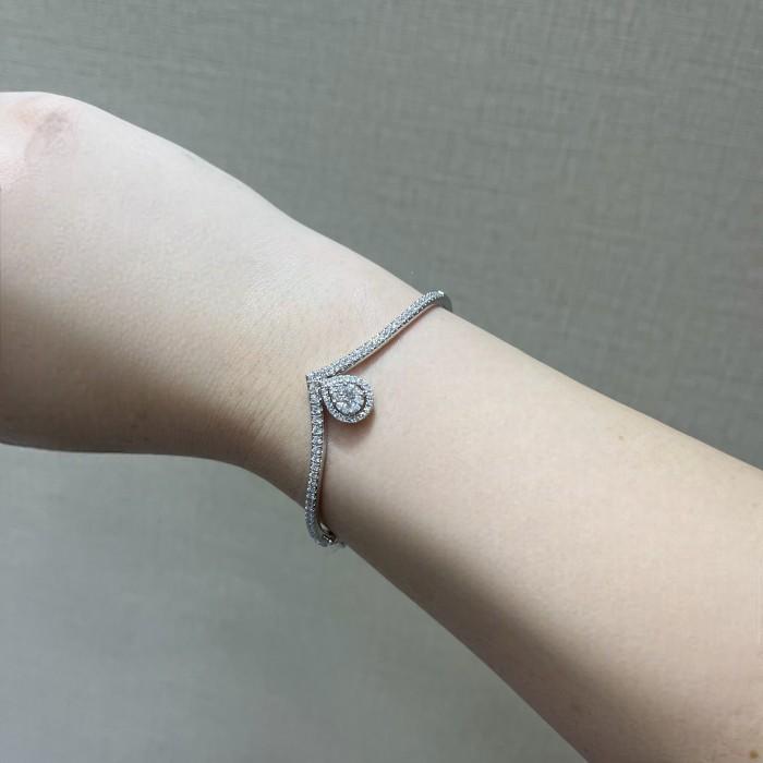 Diamond Clara tear drop bangle 18k-Diamond jewelry