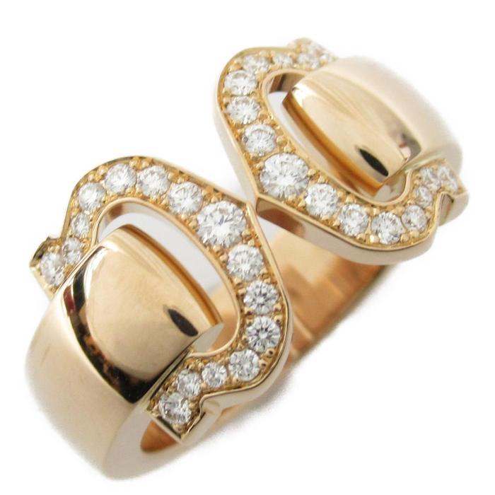 Diamond Ring Double C 18K Rose Gold Diamond Jewelry-25CBM710LSWP-HT