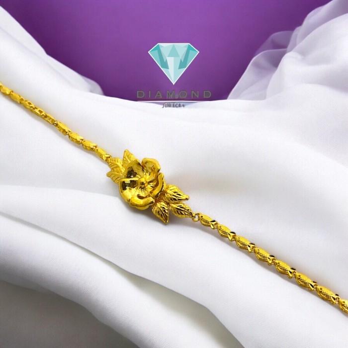 Gelang Mas Model Bunga 24K-Diamond Jewelry