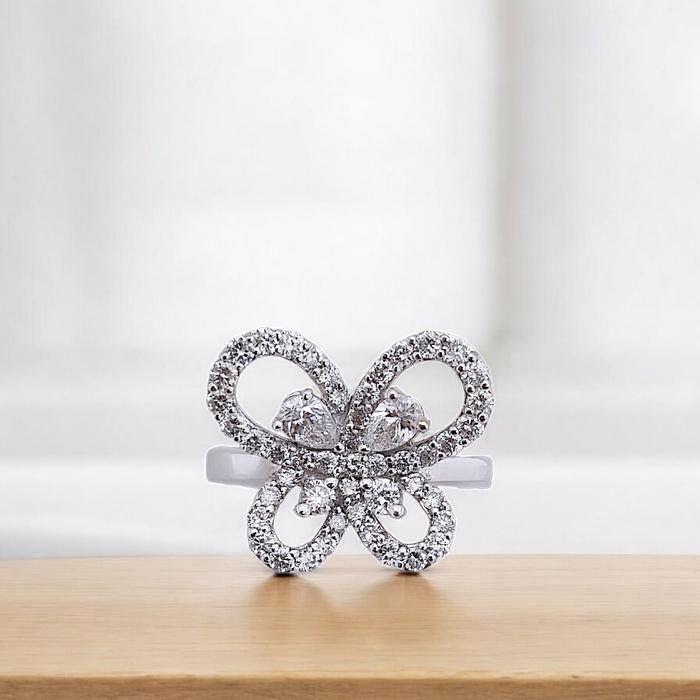 Butterfly Diamond Ring - Cincin Berlian - Diamond Jewelry- 01010452