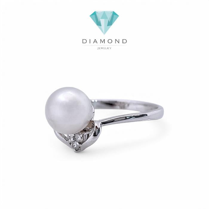 Pearl Diamond Ring 18K / Diamond Jewelry