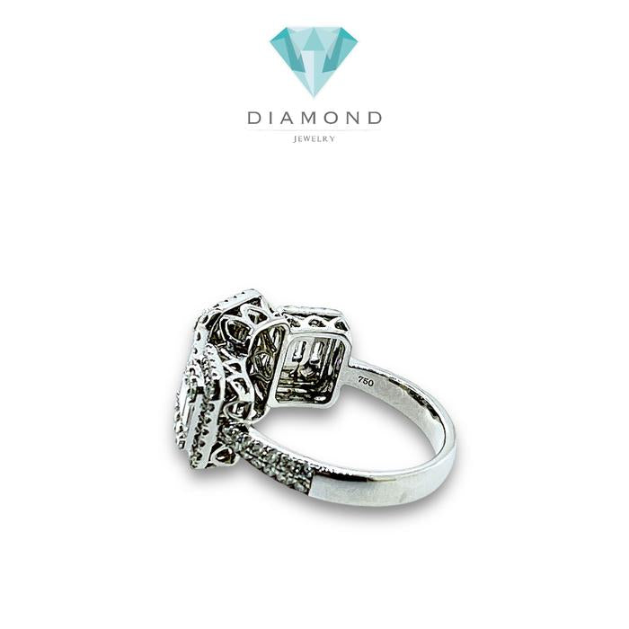Tri baguette Diamond Ring 18K/ cincin berlian
